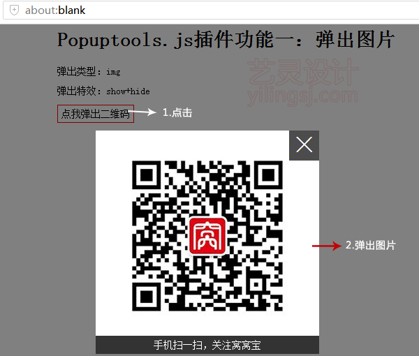 Popuptools.js插件弹出图片时的截图